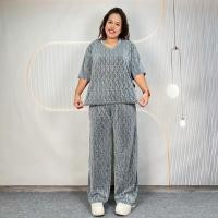 ราคา ชุดเซ็ท สาวอวบ ไซส์จัมโบ้ เสื้อคอวี แขนสั้น ดีเทลเอวจั้ม กางเกงขายาว ทรงขากระบอกใหญ่ ผ้าชีฟองผสมกำมะหยี่ เนื้อผ้านิ่ม cb604 (24831524019)