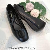 ราคา 4637 รองเท้าคัทชู ส้นแบน สี Black Cream หนังนิ่มมาก แบรนด์ Cavawia (24975002316)