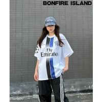 ราคา อเมริกันวินเทจเฮฟวี่เวทสุภาพสตรีฟุตบอลแขนสั้นพอดีหลวม BlokcoreT เสื้อยืดฤดูร้อนลมกีฬาลำลองด้านบน (22987850213)