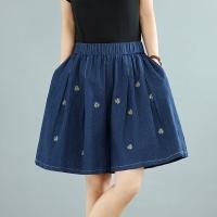 ราคา กางเกงขาสั้นยีนส์ทรงหลวมพิมพ์ลายดอกไม้เอวสูง กางเกงขายาวทรงหลวม 5 จุดสำหรับผู้หญิง กางเกงยีนส์ทรงหลวมฤดูร้อน (24843339022)