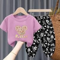 ราคา LOBER เสื้อผ้าเด็กผญ ชุดเสื้อผ้ามิกกี้เมาส์ ชุดเซทเด็กหญิง เสื้อยืดมิกกี้เม้าส์ กางเกงพิมพ์ลายทั้งตัว เสื้อผ้าเด็กผญ1 8 (22030221078)