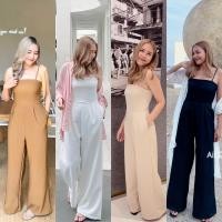 ราคา จั๊มสูทขายาว สายเดี่ยว ซิปหลังเข้ารูปทรงสวย (24456353094)