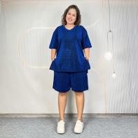 ราคา ชุดเซ็ท ไซส์ใหญ่ เสื้อคอวี แขนสั้น ดีเทลผ่าข้าง กางเกงขาสั้น เอวยางยืด ผ้าชีฟองผสมกำมะหยี่ เนื้อผ้านิ่ม ยืดหยุ่น ใส่สบาย cb608 (24831273992)