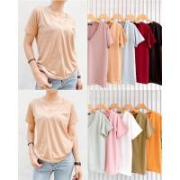 ราคา NARA19 SHOP เสื้อยืดคอวีแต่งกระเป๋าใหญ่ ผ้าสลาฟผสมคอตตอน ป้ายแท้ (12909472829)