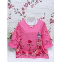 ราคา สื้อลูกไม้ผ้าลินิน ผสม เสื้อลูกไม้ใส่ทำบุญ เสื้อลูกไม้ไซส์ใหญ่ รอบอก38 42 44 46 48 52นิ้วฟรีไซส์ มี3ไซส์หน้าผ้า42 46 52นิ้วใส่สบาย ปักลายดอกสวย (21901367098)