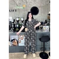 ราคา ชุดเซ็ทขายาว ลายกราฟฟิก ผ้าไหมอิตาลี่ อก 52 สำหรับสาวอวบอ้วน (23180386086)