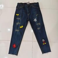 ราคา กางเกงยีนส์ ผ้ายืด ขาเดฟ งานปักปลายขาตัดผ้านิ่มใส่สบาย เอาใจสาวอวบจ้าใส่เที่ยวเล่นสบายๆจ้า (24807754439)