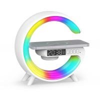 ราคา Wireless Charging Night LightG Alarm Clock With Bluetooth Speaker Small 13 Rgb Desk Lamp Cellphone Ambient Music Sync Mood Dimmable App Control Smart Led Display Bedside Safe (24367354429)