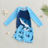 ราคา คอกลมพิมพ์ลายปลาฉลามชุดว่ายน้ำ2ชิ้นสำหรับเด็กผู้ชายเสื้อแขนยาวและกางเกงว่ายน้ำชุดว่ายน้ำชุดอาบน้ำชุดว่ายน้ำของเด็กผู้ชาย (22508508761)