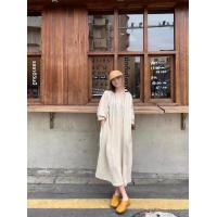 ราคา ชุดเดรสยาวผ้าลินินสไตล์ญี่ปุ่นย้อนยุคหลวมๆ ดีไซน์หรูหราสำหรับผู้หญิง ชุดเดรสยาวแขนยาวคอตั้ง (22259497755)