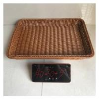 ราคา ตะกร้าเก็บของในซูเปอร์มาร์เก็ตตะกร้าผลไม้หวายเทียมตะกร้าพลาสติกสานผักขนมปังทรงสี่เหลี่ยมผืนผ้าหวายสานสไตล์คันทรี่ขายส่ง (14902004251)