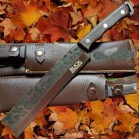 ราคา อุปกรณ์เดินป่า มีดพก มีดเดินป่า มีดใบตาย BUCK รุ่นK08 ใบลาย หัวตัดด้ามไม้ ชองหนังแท้ 35cm (21507955304)