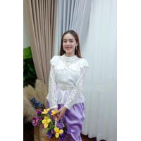 ราคา เสื้อลูกไม้แขนยาว สีขาว (22999284797)