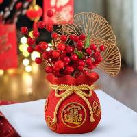 ราคา CCEarth ตรุษจีนฮวงจุ้ยกระเป๋าเทศกาลโต๊ะแบบโบราณแจกันตกแต่งผนัง10 4 (24838332307)