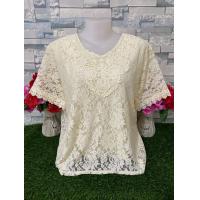 ราคา เสื้อผ้าผู้หญิง พลัสไซส์ เสื้อลูกไม้แฟชั่น เสื้อลูกไม้สาวอวบ รุ่น46709 52709 (24694815196)