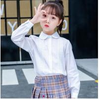 ราคา M0171 เสื้อเชิ้ตเด็กผู้หญิง เสื้อเชิ้ตคอบัว แขนยาว สีขาว แต่งลูกไม้อกและแขน สวยสไตล์ลุคคุณหนู (20569843061)
