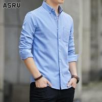ราคา ASRV เสื้อเชิ้ตแขนยาวผู้ชาย เสื้อแฟชั่นผช สไตล์เกาหลี เสื้อเชิ้ตสีพื้น เสื้อเชิ้ตลำลองเสื้อเชิ้ตชายเสื้อผ้าไทยชายเสื้อเชิ้ตสีขาว (8451060353)