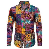 ราคา MOLAN เสื้อฮาวายเสื้อเชิ้ตลายดอกแขนยาวผู้ชายวินเทจเข้ารูปพอดีเสื้อเชิ้ตผู้ชาย (24291503091)