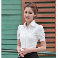 ราคา เสื้อเชิ้ตผู้หญิงแขนสั้นผ้าชีฟองสีขาวไซส์ใหญ่ ฤดูร้อน 2022 เสื้อทำงาน แขนยาวครึ่งตัว เสื้อเชิ้ตทำงาน OL สำหรับผู้หญิง (23215690360)