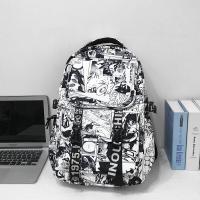 ราคา กระเป๋าเป้สะพายหลังผู้ชาย 2022 ใหม่Graffitiบุคลิกภาพกระเป๋าเดินทางโรงเรียนมัธยมวิทยาลัย นักเรียน กระเป๋าแล็ปท็อปผ้าไนลอน ซิป ปิด ลำลอง ฉาก (21112444337)