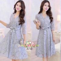 ราคา เดรสผ้าลูกไม้ลายสวย เนื้อนิ่ม เดรสลูกไม้สีชมพู (7426960947)