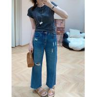 ราคา กางเกงยีนส์ทรงหลวมเอวสูง ทรงขากระบอก ทรงหลวม ทรงขาตรง กางเกงยีนส์ผู้หญิงไซส์ใหญ่ กางเกงยีนส์ทรงหลวมสำหรับฤดูใบไม้ร่วง (24855214482)