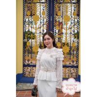 ราคา เสื้อลูกไม้รุ่น ร 5แขนยาว แฟชั้นแบบสวยๆ ผ้าลูกไม้ใส่ซัปในยึดไฮเกรดผ้านิ่มใส่สบาย ฟรีไซส์เอวจั้มยางยืดรอบเอวตรงแขนแต่งเป็นชั้นๆติดกระดุมคอหนื่งเม็ด ใส่ออกงานได้เลยค่ะ (22968957549)