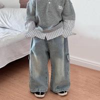 ราคา กางเกงยีนส์เด็กขายาว กางเกงยีนส์เด็กผู้ชาย ทรงหลวม ผ้าดี สไตล์แฟชั่น (24806144328)