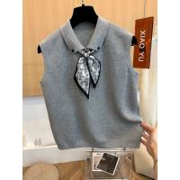 ราคา การออกแบบฝรั่งเศสผ้าพันคอผ้าไหม Tie ถักเสื้อกั๊กผู้หญิงฤดูร้อน Elegant Simple หลวมแขนกุดด้านบนโพลีเอสเตอร์ผสม Made in China (24773242381)