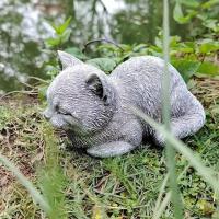 ราคา Fityle รูปปั้นแมวการนอนหลับรูปปั้นแมวกลางแจ้งสนามหญ้าระเบียงบ้านเฉลียงหน้าต่างความจำตกแต่งภายนอกแมวแกะสลักสวนตลก (22883960662)