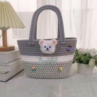 ราคา ZEFAN กระเป๋ามือผ้าฝ้ายทอมมือหมีเท็ดดี้พร้อมกระเป๋าของขวัญของที่ระลึก กระเป๋าไหล่ปักถักจดหมาย (23311154589)