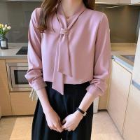 ราคา เสื้อเชิ้ตผ้าชีฟอง แขนยาว สไตล์เสื้อทำงาน ผ้าสวมใส่สบาย New Fashion 2025 (9727191504)