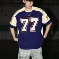 ราคา Deven เสื้อยืดผู้ชาย เสื้อแขนสั้น ผช เสื้อวินเทจ เสื้อยืดแขนสั้นสไตล์ย้อนยุคสำหรับนักกีฬาฮอกกี้น้ำแข็งหมายเลข 77 สไตล์อเมริกัน สำหรับผู้ชายและผู้หญิง (24708610503)