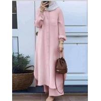 ราคา เซตเสื้อกางเกงแถบกระดุมหน้าผ้าสลาฟใส่สบายไม่ร้อน (24917733755)