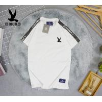 ราคา เสื้อยืดคอกลมแขนสั้น ผ้าคอทต้อน งานปัก ตีเทปCC OO ที่ไหล่ งานแพคถุง มีSize S XL ใส่ได้ทั้งหญิง ชาย มี2สี ขาว ดำ (23671968166)