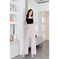 ราคา กางเกงเอวสูงขากระบอกใหญ่ มีกระเป๋าหน้าแต่งกระดุม (21483633602)