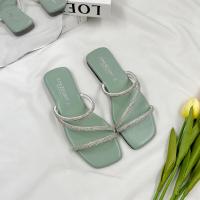 ราคา รุ่นกะรัต เพชรปังๆ3เส้น เล่นแสงที่สุด รองเท้าแตะเพชร รองเท้าแตะแฟชั่น รองเท้าแตะสวม หนังนิ่มพื้นนุ่ม ส่งของทุกวัน (17645990412)