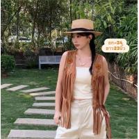 ราคา Mookrin พร้อมส่งเสื้อกั๊ก สไตล์โบฮีเมียนคาวบอย แบบมาใหม่ล่าสุด เสื้อคลุมหนังกลับคาวเกิร์ลคาวบอยใส่ได้ทั้งหญิงชาย (24963270452)