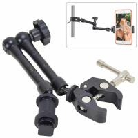 ราคา แขนจับเมจิก11นิ้ว สำหรับกล้อง แฟรช ไฟLEDเกลียว1 4 11inch Magic Arm Super Clamp Crab Plier Clip (24882314342)
