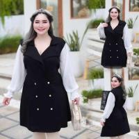 ราคา ? ? ? ? ? ? ? ? เดรสใส่ทำงานสาวอวบ เดรสสูทสาวอวบอ้วน แขนชีฟองแต่งกระดุม อก40 52 ไซส์ใหญ่ แฟชั่นสาวอวบ (19598658984)