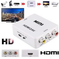 ราคา High Quality Mini HD 1080P HDMI 2AV Video Converter Box HDMI to RCA AV CVSB L R Video Support NTSC PAL Output HDMI TO AV Adapter (353892892)