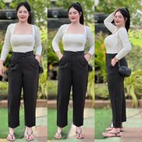 ราคา กางเกงเอวสูงทรงบอย สาวอวบ 9 ส่วน (22139682168)