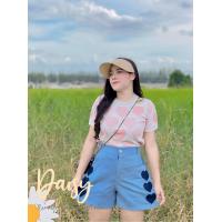 ราคา เสื้อสาวอวบเสื้อไหมพรมสาวอวบ ไหมพรมหัวใจ เสื้อแฟชั่นสาวอวบ (10050009029)