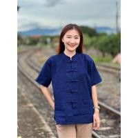 ราคา เสื้อหม้อฮ่อมคอจีน แขนสั้น (21105179710)