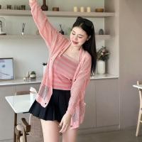 ราคา MesubShop ชุดเซ็ต2ชิ้น เสื้อสายเดี่ยวผ้าไหมพรมยืด เสื้อคลุมถักรู สาวอวบใส่ได้ ใส่ออกงานได้ รุ่น ลำใย (21683495727)