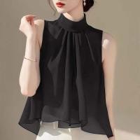 ราคา เสื้อกั๊กผ้าชีฟองแขนกุดสีแดงไวน์ คอวี ทรงหลวม ทรงเข้ารูป สำหรับผู้หญิง แฟชั่นฤดูร้อน ระดับไฮเอนด์ หรูหรา เสื้อผ้าทำงาน (24813879372)