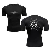 ราคา เสื้อยืดเสื้อชายบีบอัดอนิเมะสำหรับแห้งเร็วฟิตเนสยิมชุดกีฬาฤดูร้อนวิ่งเสื้อยืดออกกำลังกายถุงน่องกีฬา (23053374620)