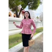 ราคา เสื้อปาเต๊ะ ใส่ทำงาน เสื้อผ้าไทย แขนยาว (24558237297)