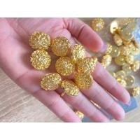 ราคา กระดุมทองญี่ปุ่น ลายดอกไม้ ลายสวย งานละเอียด สีทอง ขนาด18มิล เนื้อดี สีสวยเงา ส่งไว เกรดเอ ของแท้ ไม่ดำ ห่อ12ชิ้น (24612586445)