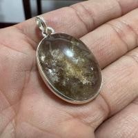 ราคา โป่งข่ามแท้ จี้ทองเหลือง เงินชุบ หินขัดเงาใสสวย สร้อยคอเชือก by saovaluk (24613463710)